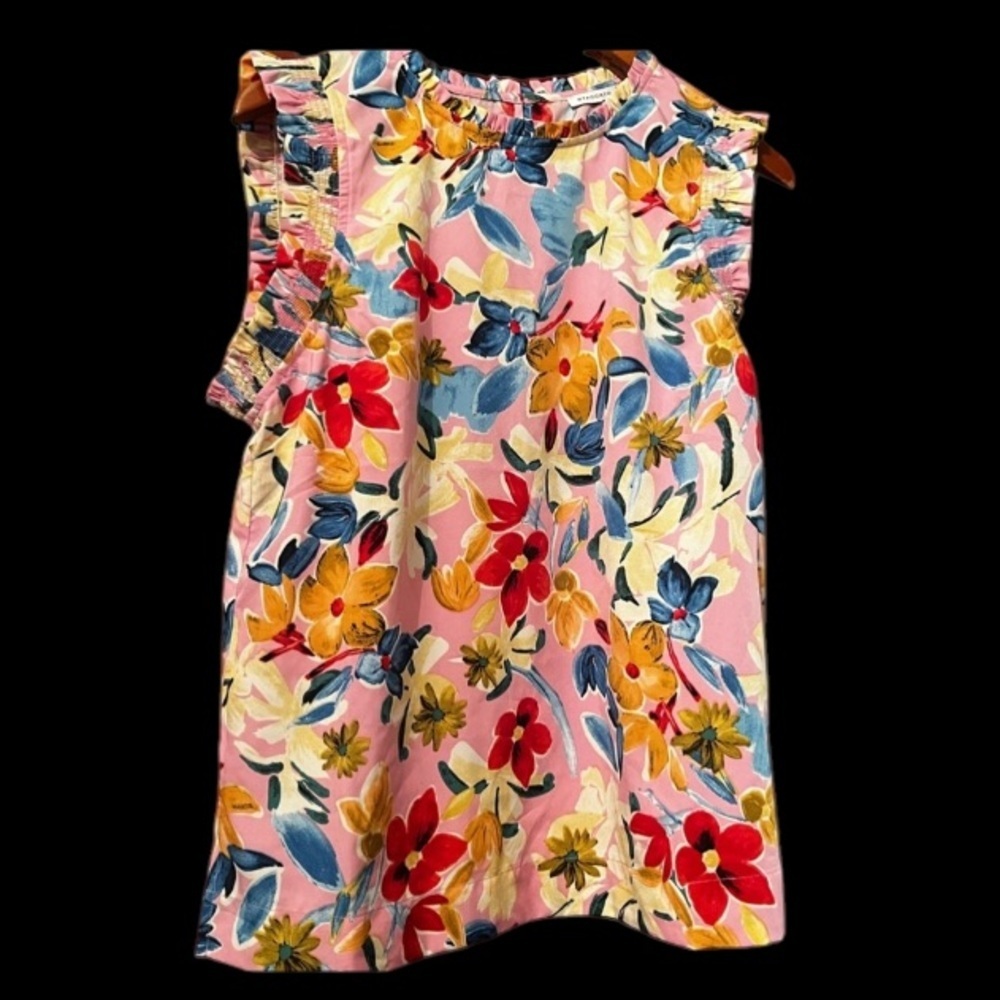 STACCATO The Julianna Floral Top Colorful Floral Ruffle Top Sz M Women - Picture 6 of 8